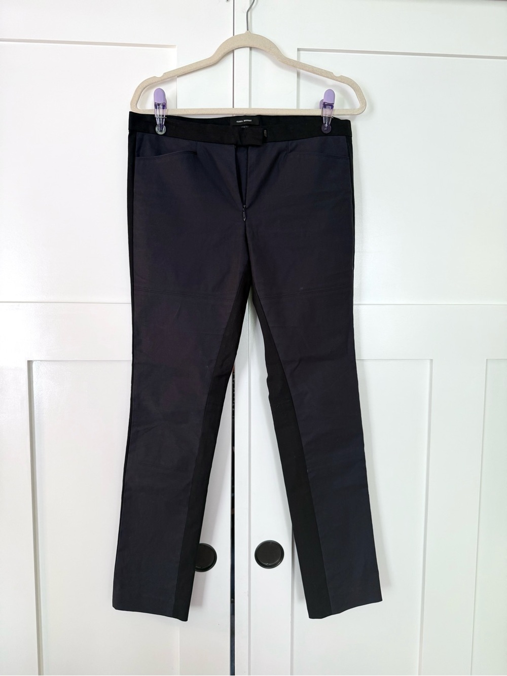 Isabel Marant Slim Pants with Navy Front Panel